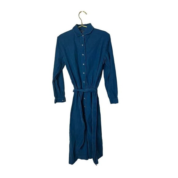 Lands' End Women's Corduroy Dress, Blue, M - Picture 2 of 2